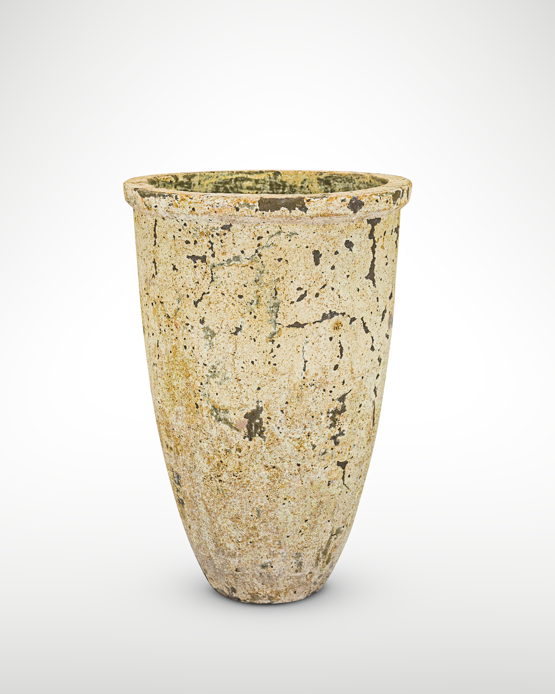Texture VASE 19 - Name CAPE COLD - OD_W 30” Po  29” Ht.  44” Base 13” Weight 248 LB” Texture Savana
