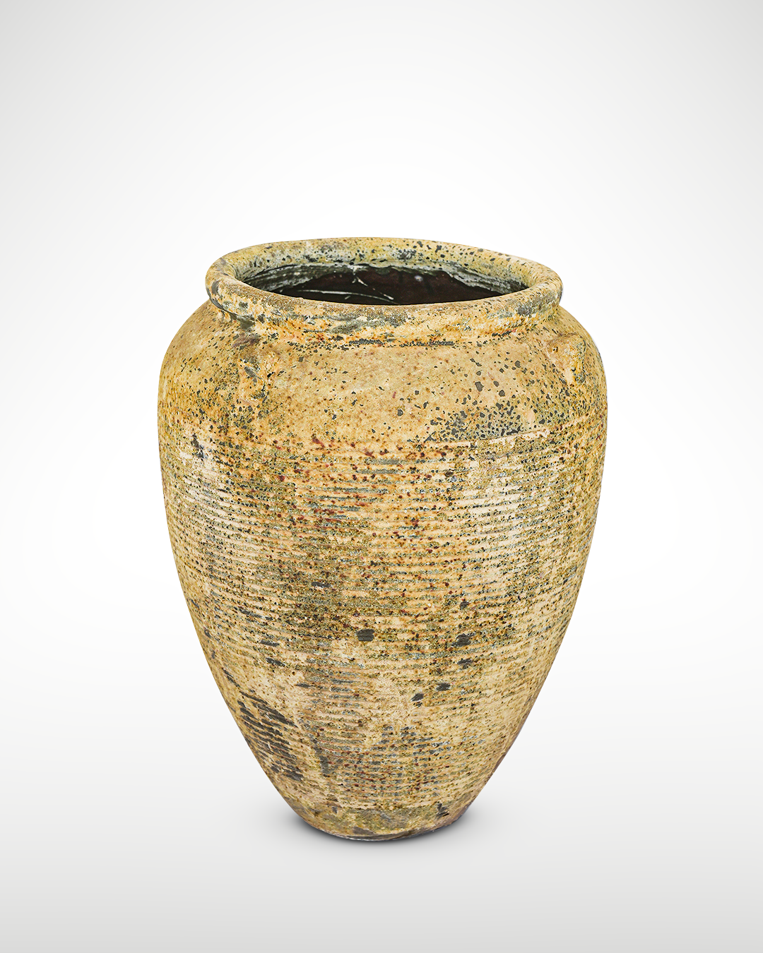 Texture VASE 11 - Name TUCSON - OD_W 25” Po  19” Ht.  32” Base 10” Weight 146 LB” Texture Savana